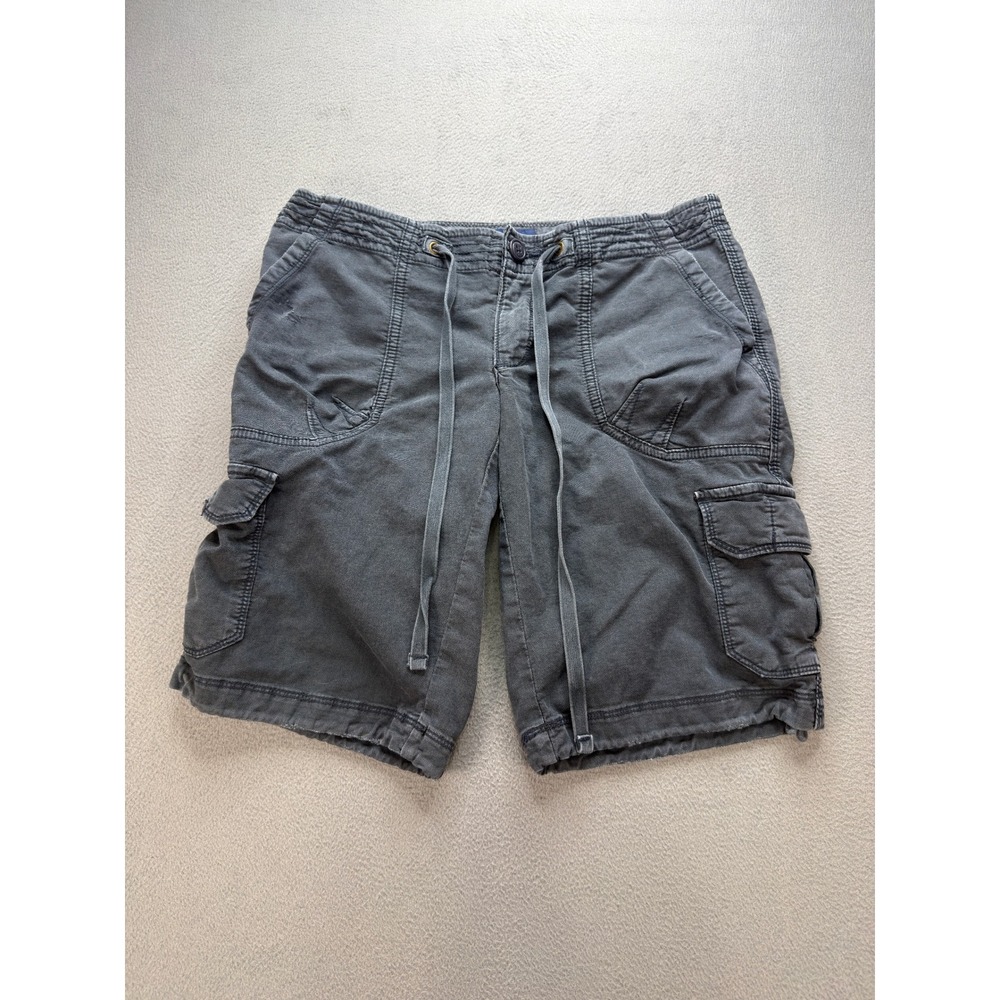 American Eagle Cargo Shorts Relaxed Fit Size 4 Gray Drawstring Utility Pockets